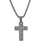Men's Black IP Stainless Steel and Simulated Diamonds Cross Pendant