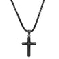 Men's Black IP Stainless Steel Cross Pendant