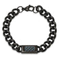 Men's Black IP Stainless Steel Cuban Link Chain ID Bracelet