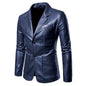 Men's Blazer Faux Leather Jacket