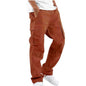 Men's Cargo Pants Trousers Drawstring Elastic Waist Multi Pocket