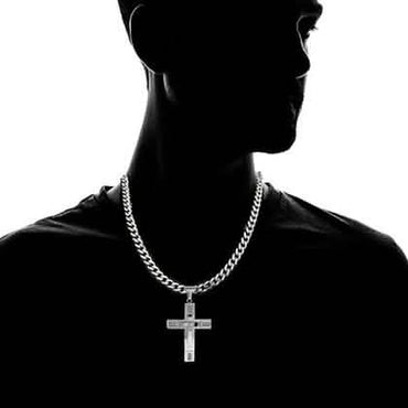 Men's Cross Necklaces in Stainless Steel
