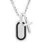 Men's Dog Tag Lady of Guadalupe And Cross Pendant