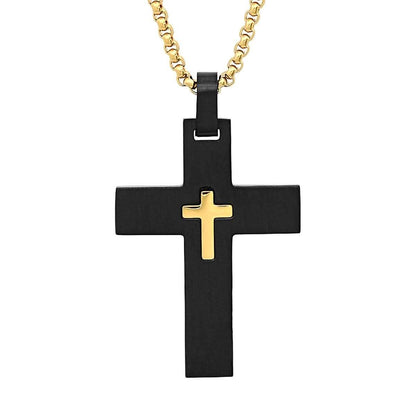 Men's IP Stainless Steel Cross Pendant
