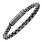 Men's Oxidized Stainless Steel Round Box Chain Bracelet