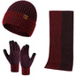 Men's Scarf and Beanie Hat Themal Gloves Set