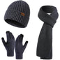 Men's Scaves and Beanie Hat Themal Gloves Set