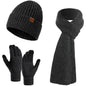Men's Scaves and Beanie Hat Themal Gloves Set