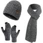 Men's Scaves and Beanie Hat Themal Gloves Set
