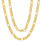 Men's Stainless Steel Diamond Cut Figaro Necklace by Steeltime