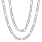 Men's Stainless Steel Diamond Cut Figaro Necklace by Steeltime