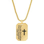 Men's Stainless Steel "For with God nothing Shall be Impossible" Dog Tag Pendant