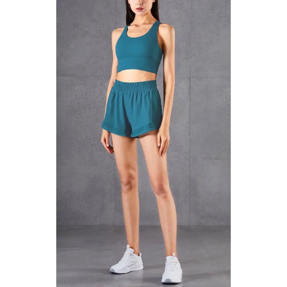 Mesh Pockets Fitness Pants Two Piece Athletic Set
