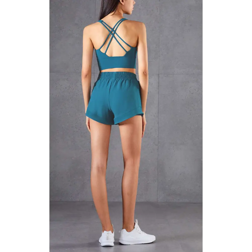 Mesh Pockets Fitness Pants Two Piece Athletic Set