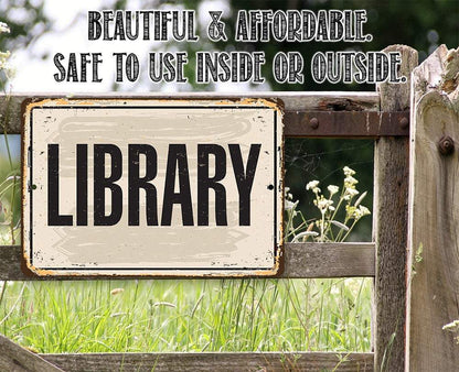 Library  - Metal Sign