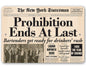 Prohibition Ends At Last - Metal Sign