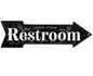Restroom Wood - Directional Arrow - Metal Sign
