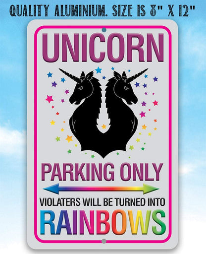 Unicorn Parking Only - Metal Sign
