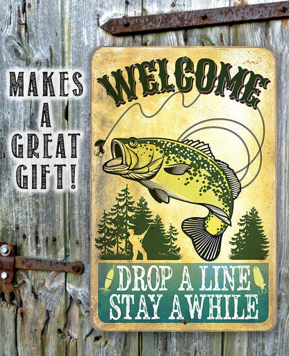 Welcome Drop A Line - Metal Sign