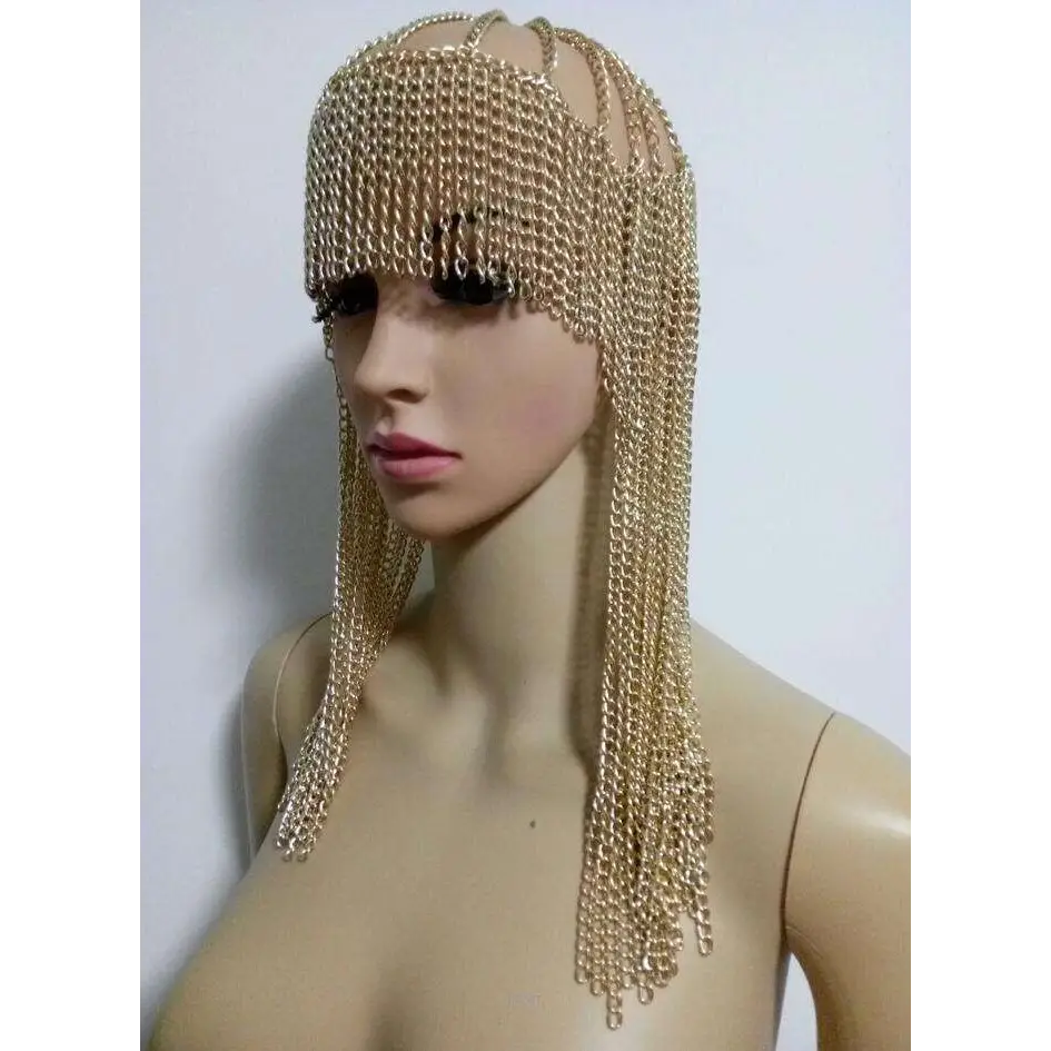 Metallic Mesh Dome Pendant Mask Head Chain