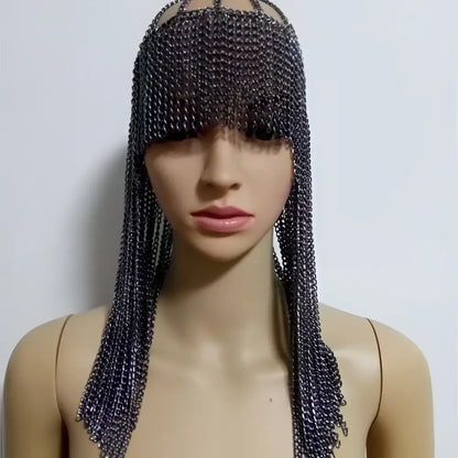 Metallic Mesh Dome Pendant Mask Head Chain