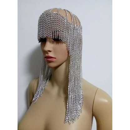 Metallic Mesh Dome Pendant Mask Head Chain