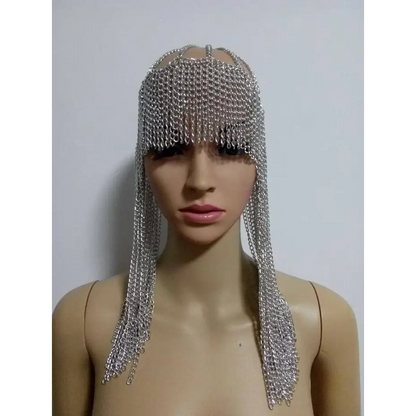 Metallic Mesh Dome Pendant Mask Head Chain