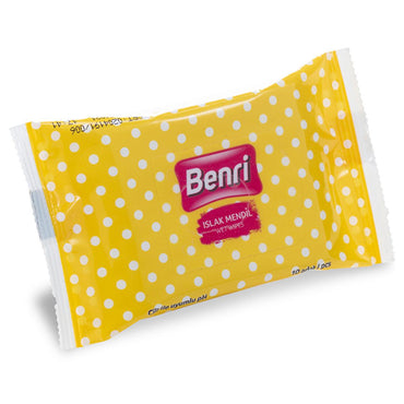 Benri Mini Wet Wipes 3-Pack: Paraben-Free, pH Balanced, Perfect for Travel & On-the-Go Cleansing
