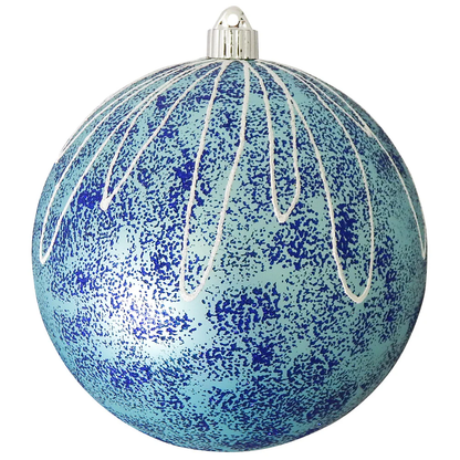 8" (200mm) Commercial Shatterproof Ball Ornament - Serenity with Sponged Glitter