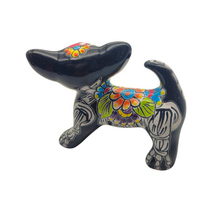 Mini Talavera Chihuahua | Colorful Day of the Dead Figurine