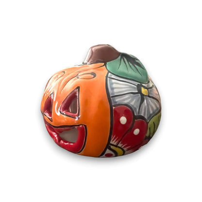 Mini Talavera Pumpkin | Handmade Mexican Jack-O'-Lantern