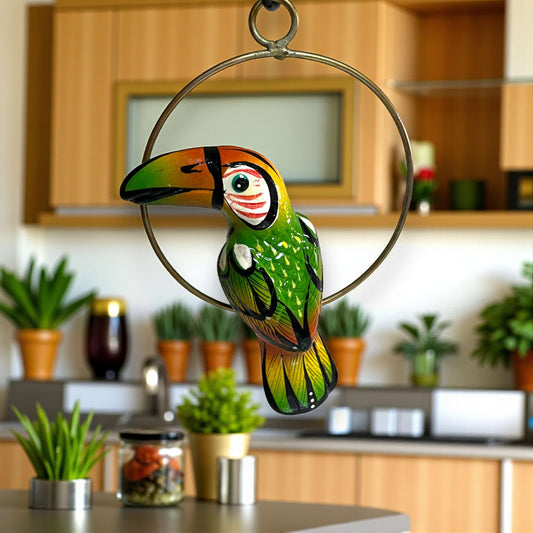 Mini Talavera Toucan | Handmade Hanging Decor