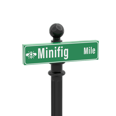Minifig Mile Street Sign - Custom Printed 1x4 Tile - Made with LEGO® Parts