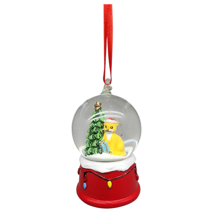 Charming Kitty Snow Globe Ornament - Ginger Cat