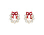 Pearls Wreaths with Bows Earrings