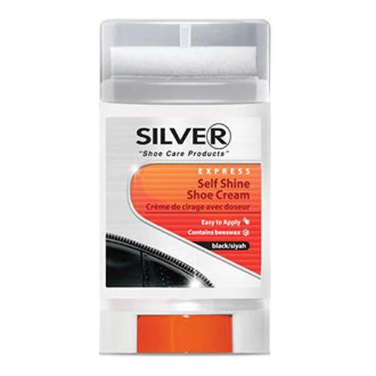 Silver - Premium Black Leather Shoe Polish 50ml - Easy Application, No Brushing Required