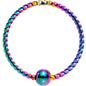 20G 3/8 Rainbow Anodized So Twisted Captive Style Seamless Ring