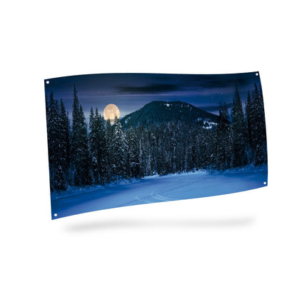 My Village Background Cloth - Mountain Landscape at Night