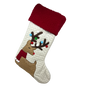 Fabric Holiday Deer Design Stocking - Looking Left