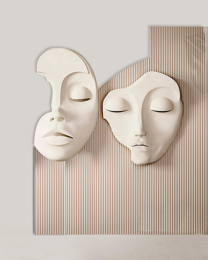 Wabi-Sabi 3D Face Wall Relief Art