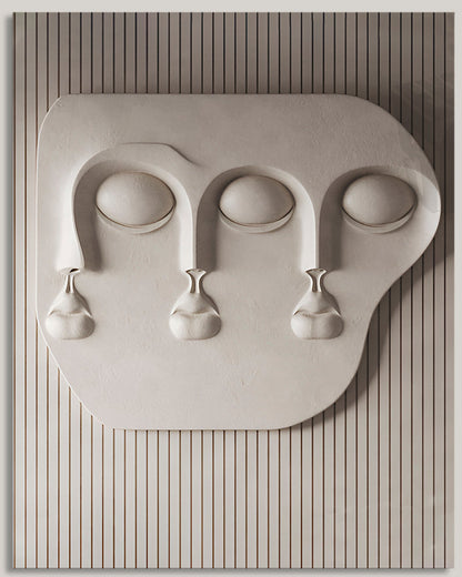 Wabi-Sabi 3D Face Wall Relief Art