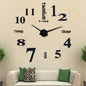 Modern Acrylic Wall Clock Digital Brushed Steel