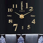 Modern Acrylic Wall Clock Digital Brushed Steel