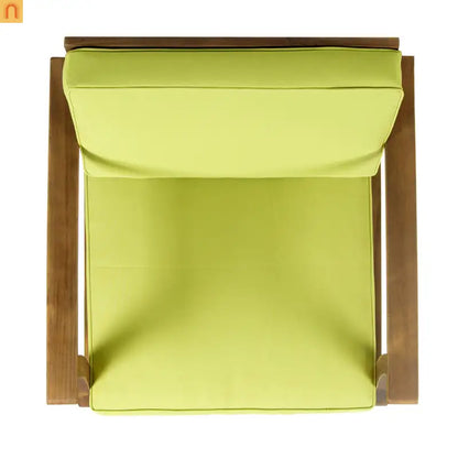 Outdoor Club Chair Acacia Wood Green Cushion