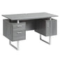 Modern Gray Office Desk with Storage