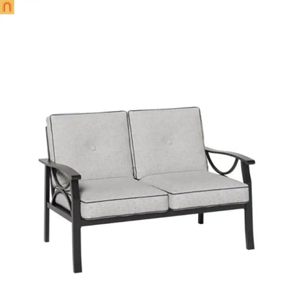 Outdoor Patio Set 8 Piece Steel Black Gray Seats 9