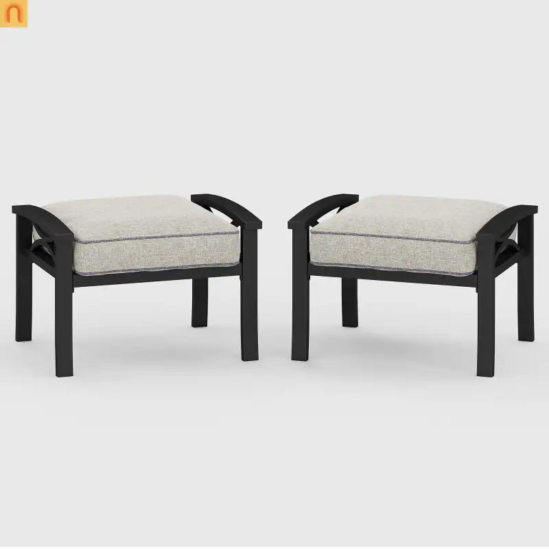 Outdoor Patio Set 8 Piece Steel Black Gray Seats 9