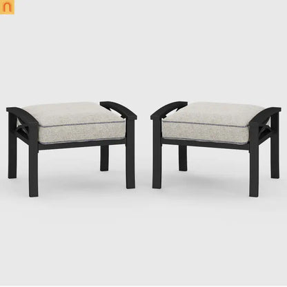 Outdoor Patio Set 8 Piece Steel Black Gray Seats 9