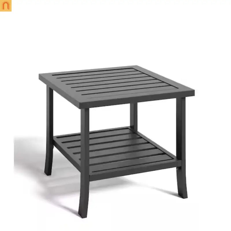 Outdoor Patio Set 8 Piece Steel Black Gray Seats 9