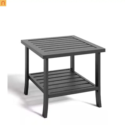 Outdoor Patio Set 8 Piece Steel Black Gray Seats 9